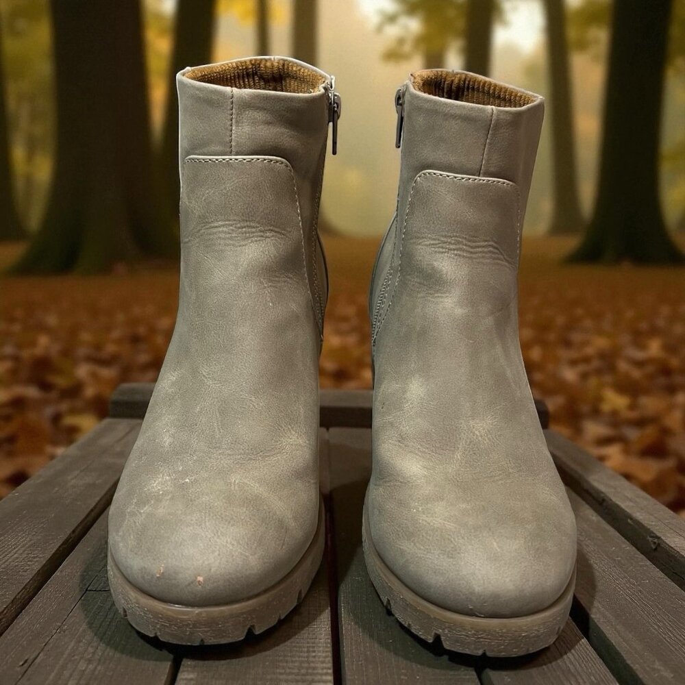 Kork-Ease Taupe Ankle Booties - Picture 9 of 12